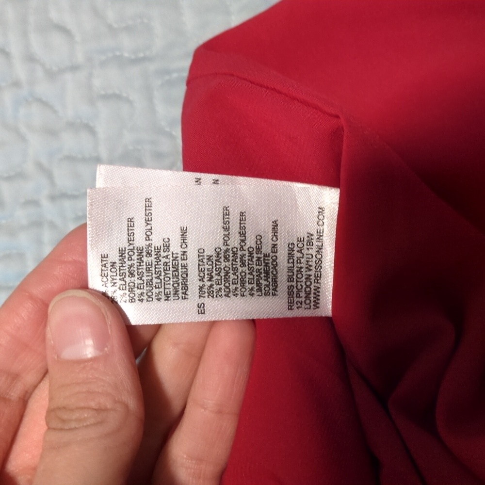 Reiss Hermione Red Dress XS 0 - Picture 9 of 9